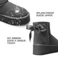 thumbnail image 4 of DREAM PAIRS Genuine Suede Classic Platform Boots for Women Water Resistant FuzzyClassic Ankle Winter Snow Low Boots with DIY Bows Faux Fur Lining Memory Foam Anti-Slip, 4 of 6