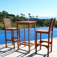 thumbnail image 3 of 3-Piece Outdoor Patio Wood Bar-height Set, 3 of 5