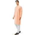 thumbnail image 2 of Maple Clothing Robe Décontractée Indienne pour Hommes en Coton Kurta Pyjama (Pêche, TG), 2 of 6