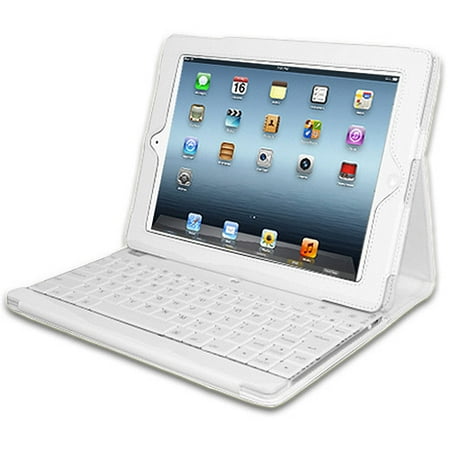 Adesso Compagno 3 Bluetooth Scissor-Switch Keyboard with Carrying Case for Apple iPad, White