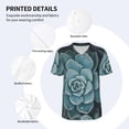 thumbnail image 3 of Lsque Blue Color Cactus Pattern Mens Polo Golf Shirts Funny Graphics Shorts Sleeve Button Shirts Baseball T-shirt-4X-Large, 3 of 7
