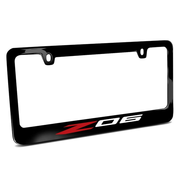 iPick Image for Chevrolet Corvette C8 Z06 Black Metal License Plate Frame, Official Licensed