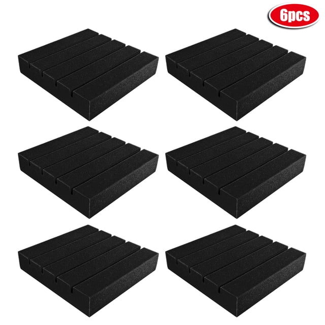 6 paneles acústicos de espuma insonorizante para salas de piano y estudios de grabación con absorción de sonido, de color negro