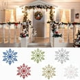 thumbnail image 5 of Gustave 4inches Set of 12 Plastic Glitter Snowflake Christmas Ornaments for Xmas Tree Decorating, Garland Crafting, Home Christmas New Year Embellishing "Blue", 5 of 7