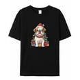 thumbnail image 5 of T Shirts for Women Short Sleeve Cotton Crewneck T-Shirt, Christmas Bulldog Xmas Tree Gifts Tee Tops Casual Basic T-Shirts, XS-5XL Black 5XL, 5 of 7