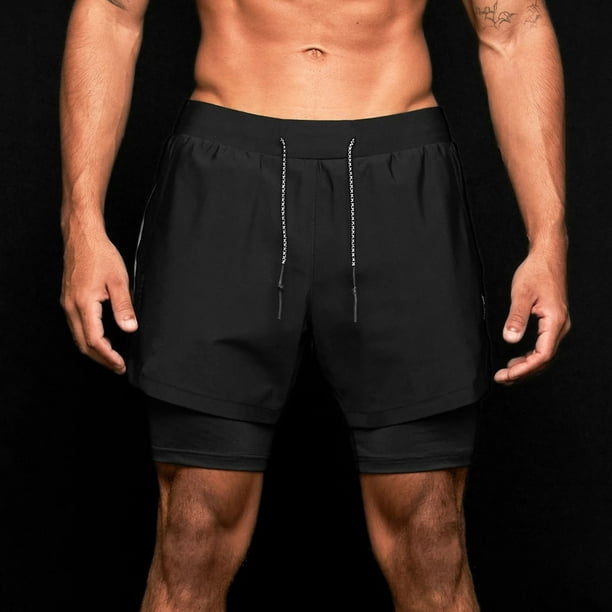 Men's 2 in 1 Workout Running Shorts Casual Quick Dry Lightweight