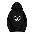 thumbnail image 2 of Halloween Womens Hoodies Spooky Devil Expression Printed Hooded Sweatshirts Casual Loose Fleece Jacket 2025 Fall Halloween Costume Long Sleeve Sweaters Pullover with Pocket, 2 of 4