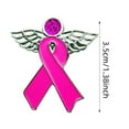 thumbnail image 3 of Cancer Awareness Pins with Pink Ribbon - Angel Wing Charm Enamel Brooch for Survivors, Charity Events & Support Groups - Bulk Promotional Gifts, 3 of 6