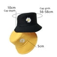 thumbnail image 2 of Bucket Hat Summer Travel Beach Sun Hat Emboridery - Black and yellow, 2 of 5
