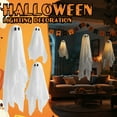 thumbnail image 2 of 3 Pack 47" Halloween Hanging Ghost Decorations, Halloween White Flying Ghost with String Lights for Haunted House Graveyard Scene, Spooky Indoor and Outdoor Decor, 2 of 8