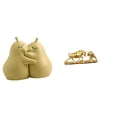 thumbnail image 1 of Sujetalibros De Cerámica Con Forma De Pera Abrazada, Fina Artesanía, Adorno Para Estantería, Figura De Toro, Estatua De Oso Y Toro Feng Shui, Obra De Arte Moderna, Esculturas De Ganado, 1 of 8