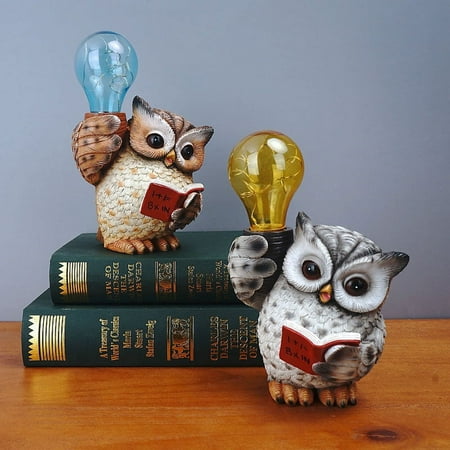 

esafio Solar Light Owl Resin Ornament Creative Night Light Home Ornament Ornament Kids Birthday Gift