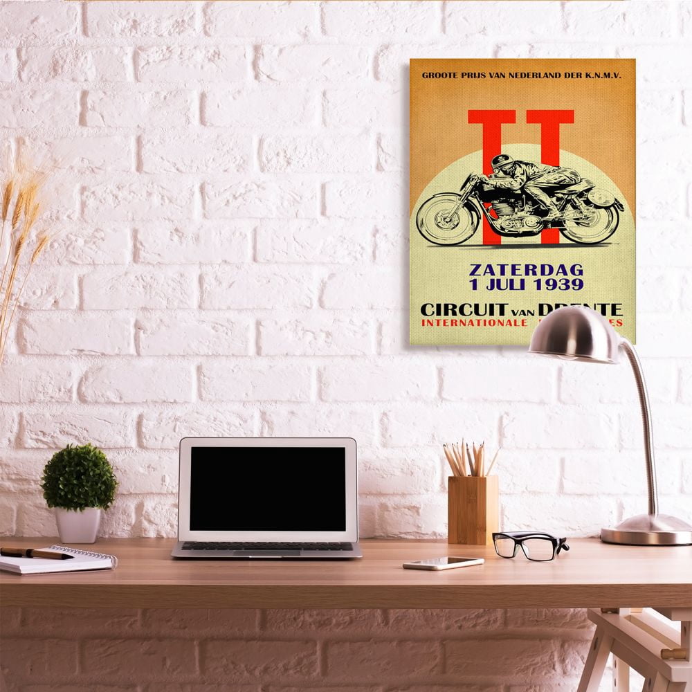 Stupell Industries European Racing Circuit Poster Motorcycle Sport Vintage Canvas Wall Art Design by Mark Rogan, 30" x 40"
