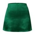 thumbnail image 6 of Byworldtasic Womens Solid Color Skirts Womens Mini Skirts Elastic High Waisted Skirts Stain A-Line Zipper Party Club Skirt, 6 of 7