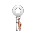 thumbnail image 3 of 925 Sterling Silver Two-tone Rose Gold Infinity Pink Heart Dangle Charm for Bracelet Charms Bangle Pendant Jewelry, 3 of 3