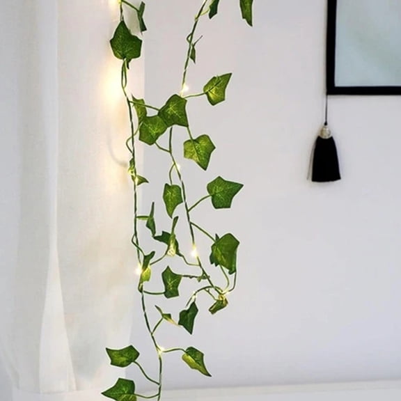 OUNONA Green LED Twinkling Vine String Lights, Decorative Plastic Christmas Lighting, 1 Piece for Holiday Home Decor