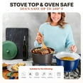 thumbnail image 2 of Gotham Steel Ceramic Hammered 5 Qt Lightweight Dutch Oven Pot with Lid & Holders, Oven Safe & Even Heat Retaining Dutch Oven for Bread Baking Sourdough, Soup, 70% Lighter than Cast Iron, Dark Roast, 2 of 8