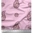 thumbnail image 1 of Soimoi Cotton Poplin Fabric Brown Paisley Printed Fabric 1 Yard 42 Inch Wide, 1 of 1