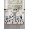 thumbnail image 3 of Kitchen Curtains 54 Inches length, Retro Mallow Flowers Window Treatment Curtain Drapes, Spring Floral Butterfly Elegant Thermal Insulated Drapes for Basement Hotel RV, 42"x54", 2 Panels, 3 of 7
