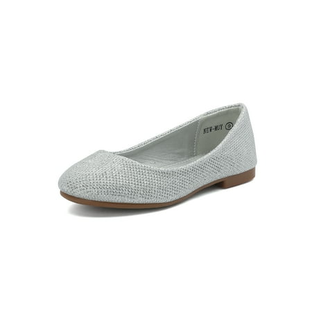 

Dream Pairs Girls Dress Shoes Slip on Ballerina Flats（Toddler/Little Kid/Big Kid) NEW-MUY SILVER/GLITTER Size 10
