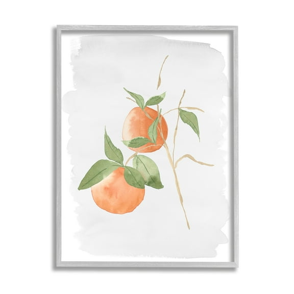 Stupell Industries Orange Branch Fruits Soft Leaves Watercolor Painting, 16 x 20,Design by Lucille Price