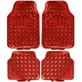 thumbnail image 1 of Tapis de Sol de Voiture Design Métallique 4 Pièces - (Rouge), 1 of 5
