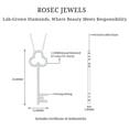 thumbnail image 6 of Rosec Jewels - Lab Created Diamond Key Necklace for Women - EF-VS Quality - Ready to Gift, 10K White Gold, 6 of 7