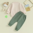 thumbnail image 5 of Douhoow Baby Boy Spring Outfits Long Sleeve Clover Letter Print Pullover Elastic Waist Pants 2Pcs Fall Clothes, 5 of 9