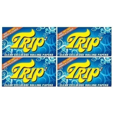 Clear Rolling Papers - Trip Clear 1.25 Cigarette Rolling Papers, 4 Packs