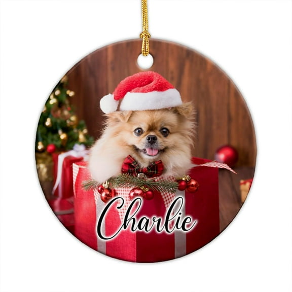Personalized Dog Photo Christmas Ornament 2025, Custom Photo & Name Dog Ornament Gift for Dog Lover, Dog Ceramic Ornament Dog 1st Christmas Ornament Christmas, Dog Xmas Ornament JxkwEY