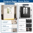 thumbnail image 3 of ChVans 75" Tall 4 Doors Armoire Wardrobe Closet with 3 Drawers and Mirror, Large Wardrobe Closet for Bedroom with LED Lights, Wooden Armoire Storage Cabinet with Hanging Rod, White, 3 of 12