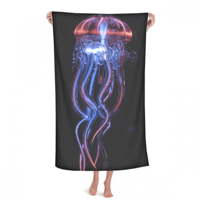 Ocean Jellyfish Serviette de Bain Nature Image Serviette de Toilette Douce en Coton