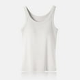 thumbnail image 6 of Ribbed Cotton Tank Top with Built in Bra for Women Shelf Bra Camisole Tops Workout Tops Cami Bra Padded Tank Top Sports Bras White L, 6 of 6