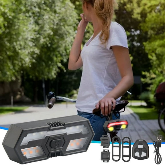 HongHeng Clearance Under $2.00 Bicycle Tail Light USB Charging Turn Signal Cycling Brake Light Outdoor Bicycle Accessories