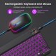 thumbnail image 3 of EMTRA-Teclado retroiluminado con Bluetooth, Mouse para IOS, Android, Windows, iPad, portugués, español, 3 of 4