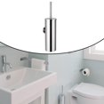thumbnail image 2 of Cepillo de baño minimalista de acero inoxidable de pared con soporte para limpieza profunda espejo de plata, 2 of 8