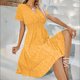 thumbnail image 3 of Vestido Corto de Verano Pequeño Estampado Floral Cuello en V Manga Corta, Ligero Y Casual Vestido de Verano Floral, 3 of 7