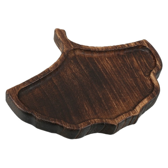 FRCOLOR Leaf Shaped Serving Tray Decorative Tray for Coffee Table Wooden Tea Tray for Serving Tea Cups Wooden Tray for Home Tea Ceremony