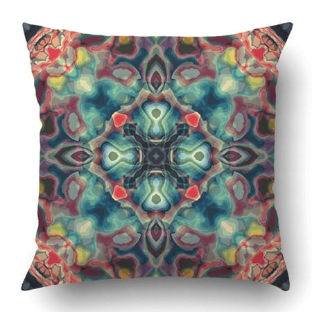 ARTJIA Flower New Abstract with Kaleidoscope Style Like Retro Renaissance Baroque Victorian Silk Antique Pillowcase 18x18 inch