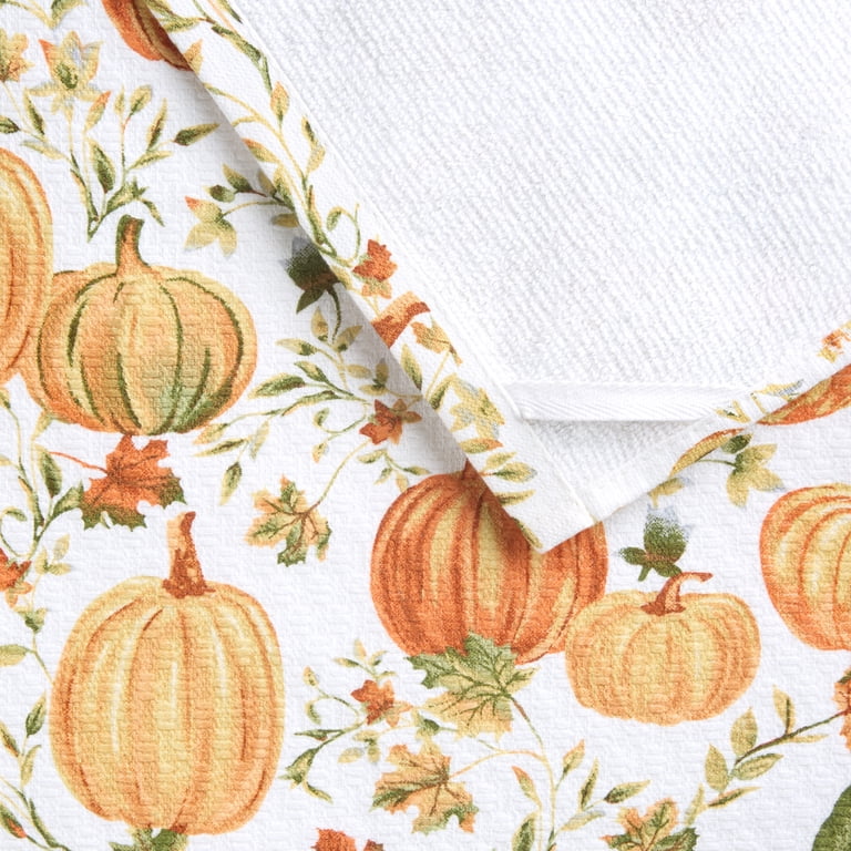 MARTHA STWEART Autumn Harvest Kitchen Towels 3-Pack Set, 100