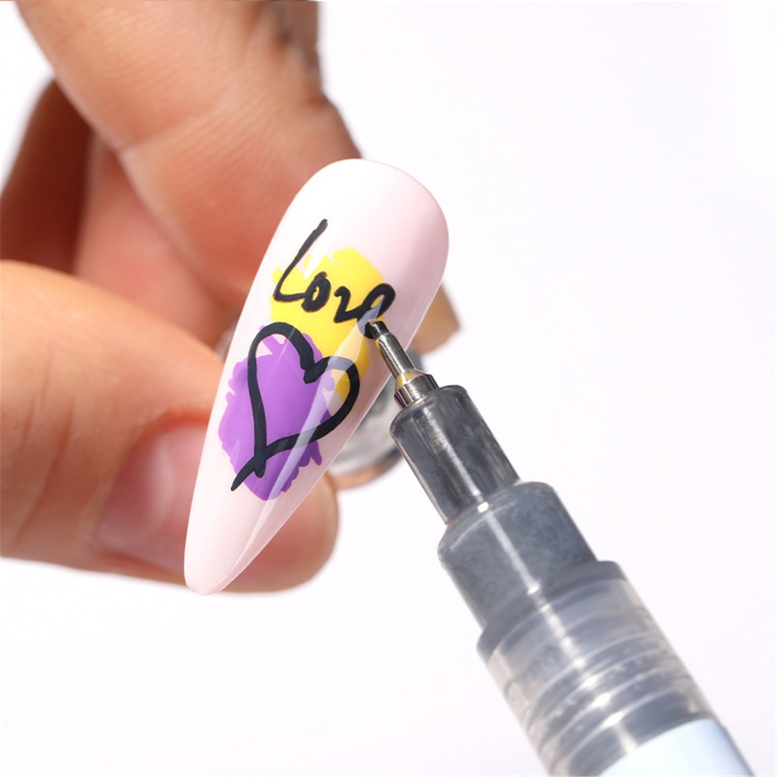 Nail Rings for Acrylic Nails Nail Pen Japanese Nail Gel Nail Pens for Kids Nail Design Polish Pen on Nail Holder Tape Dot Pen compatible with Machine Practice Hand Holder for Nails Nail