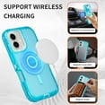 thumbnail image 3 of For iPhone 16 Plus Transparent Phone Case Compatible with MagSafe, Triple Layer Magnetic Charging Case, iPhone 16 Plus Heavy Duty Shockproof and Drop-Proof Phone Case, Crystal Blue, 3 of 6