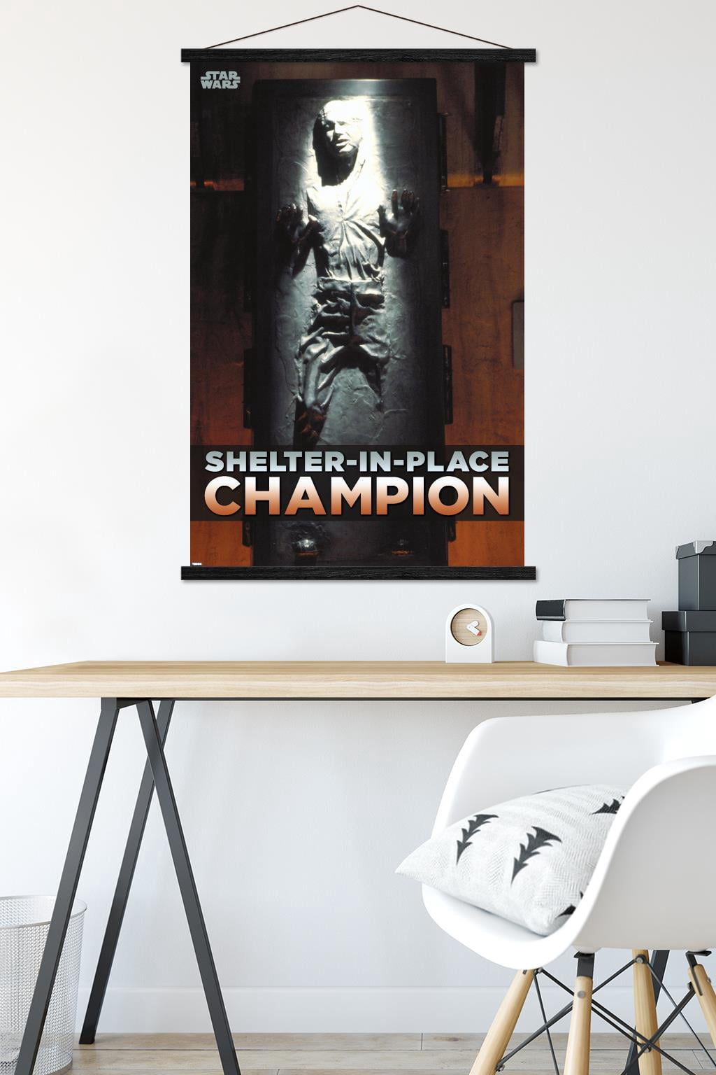 Star Wars: Saga - Han Solo - Shelter In Place Wall Poster with Wooden Magnetic Frame, 22.375" x 34"