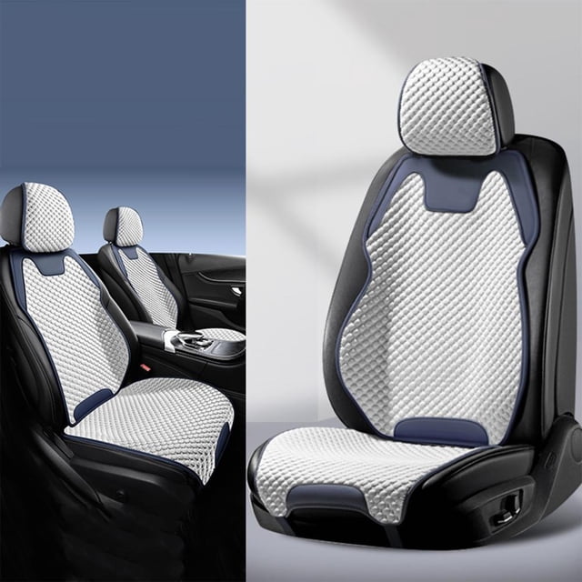 Three-Level Adjustable Car Seat Cushion Set with Backrest and Headrest, Ventilated for Summer Coolness, All-Season Comfort, Ergonomic Support for Long Drives
