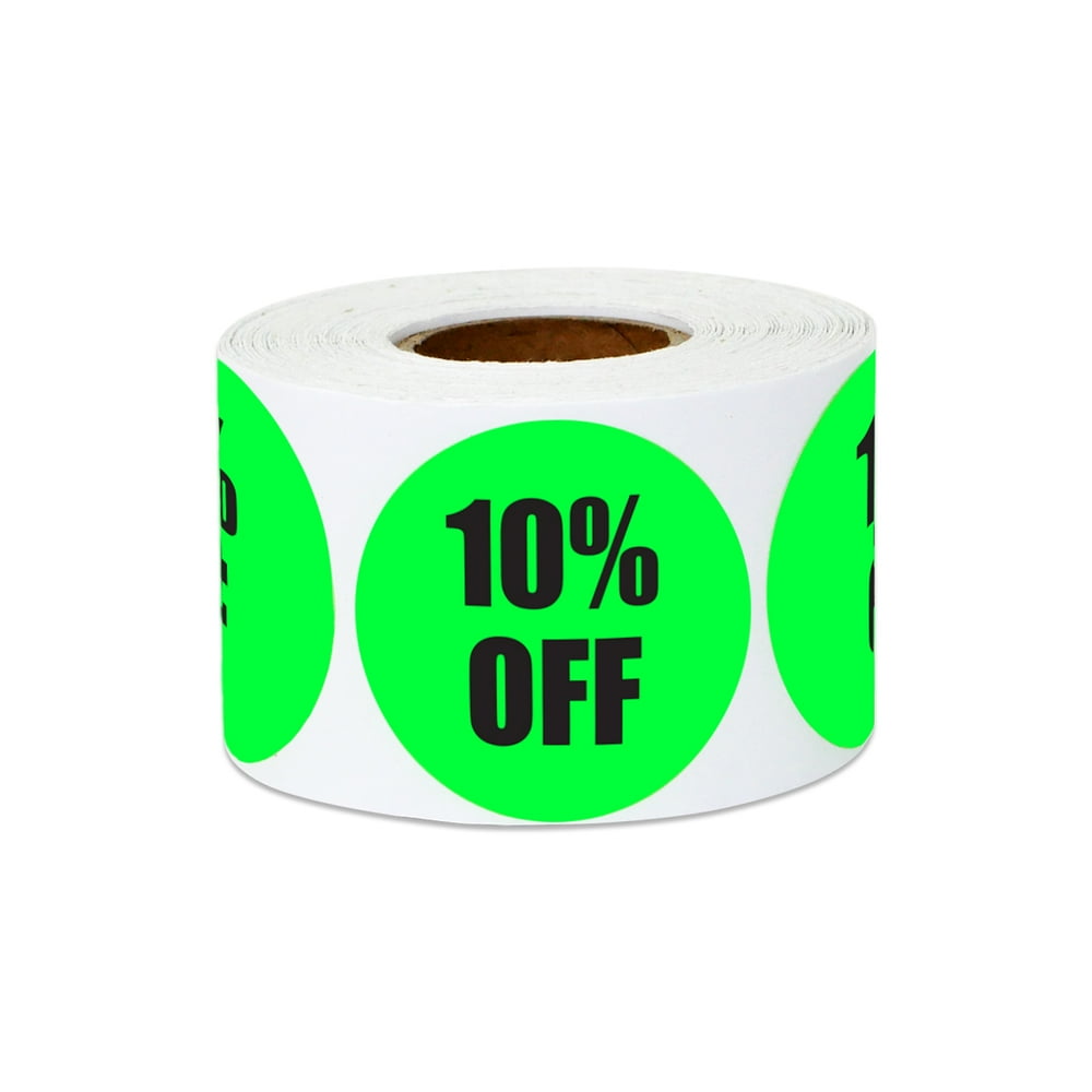1.5" Round 10 OFF Stickers Labels for Retail Pricing, Sales or