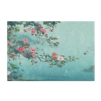 Rectangle Bath Rugs Plush Bathroom Carpet Mat Non Slip Bathroom Mats Flowers and Butterflies Flying