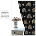 thumbnail image 3 of Rainbow Blackout Curtains Boho Colorful Cartoon Cute Abstract Rainbow Black Art Printed Kids Girls Bedroom Living Room Nursery Rod Pocket Decoration Window Drapes 2 Panels W21xL54in, 3 of 6