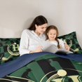 thumbnail image 5 of jejeloiu Letter H Monogrammed Queen Comforter Set,Golg Ball Sport Bedding Sets,Green Black Grid Bedding Comforter Set For Girls Boys,Microfiber Room Decorative Reversible,3-Piece, 5 of 8