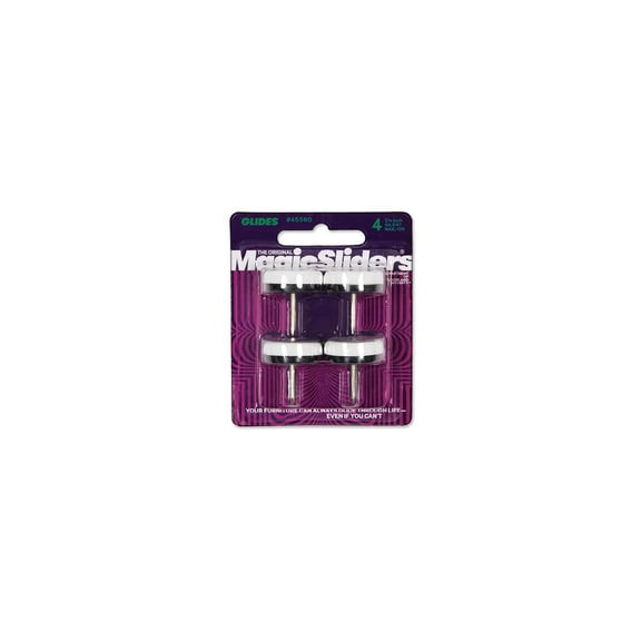 Magic Sliders 5953435 1.12 x 1.12 in. White Plastic Slide Glides - 4 per Pack & Pack of 6