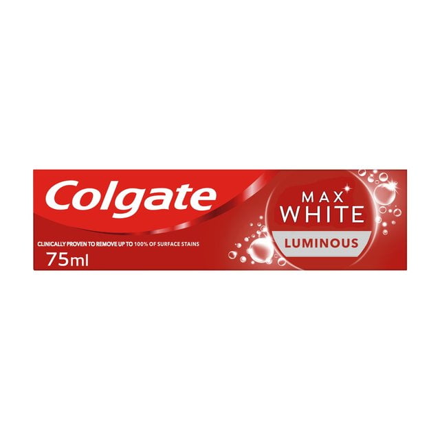 Kwaadaardig Klassiek Beheer Colgate Max White Luminous Sparkling Mint Whitening Toothpaste 75ml-  European Version NOT North American Variety - Imported from United Kingdom  by Sentogo - SOLD AS A 2 PACK-DEL - Walmart.com